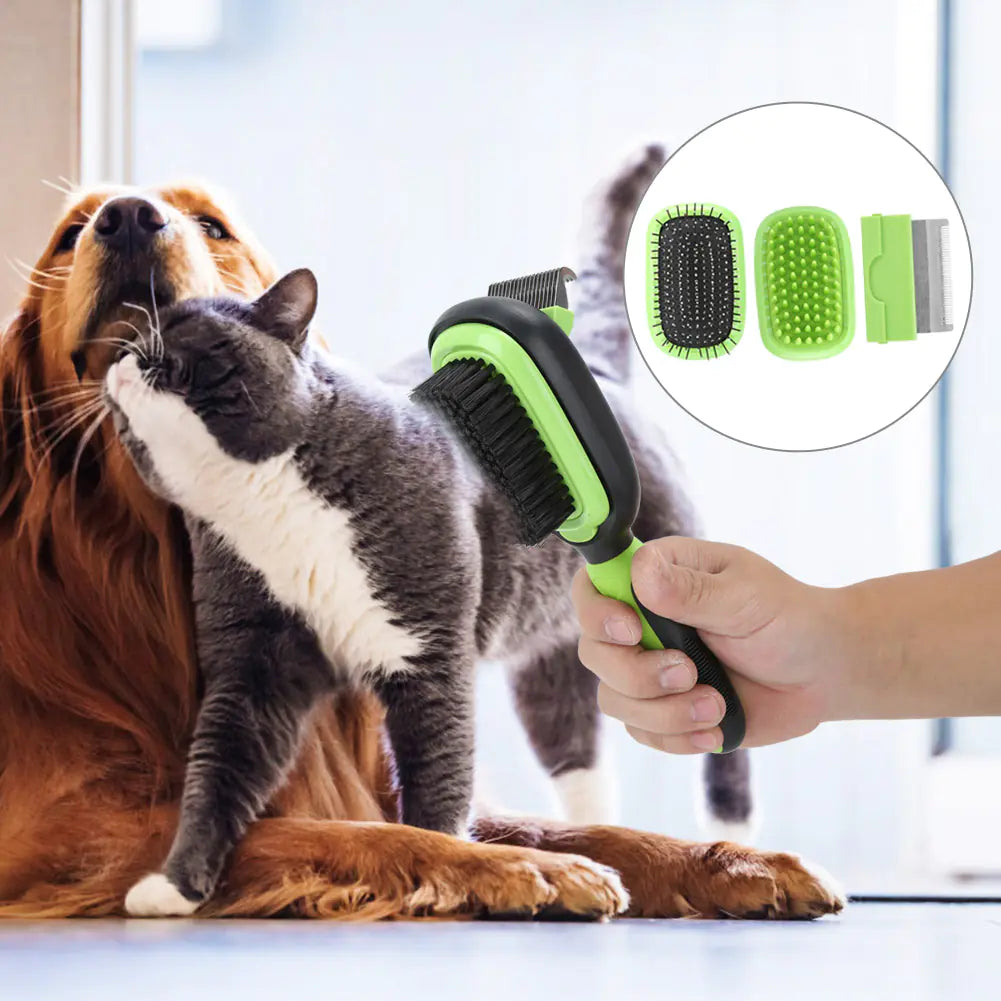 Pet Grooming Brush Set for Cleaning and De-shedding