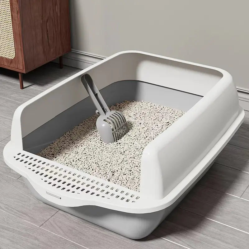 Large Semi-Enclosed Cat Litter Box