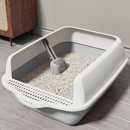 Large Semi-Enclosed Cat Litter Box