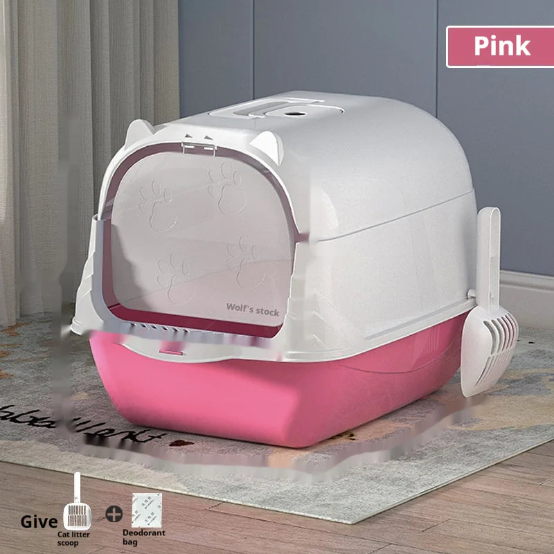 Large Enclosed Cat Litter Box