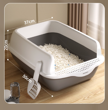 Large Semi-Enclosed Cat Litter Box