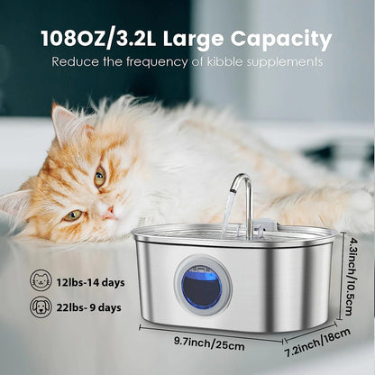 Stainless Steel 3.2 Litre Pet Water Dispenser