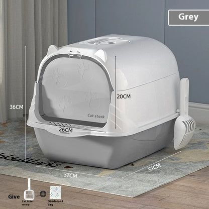 Large Enclosed Cat Litter Box