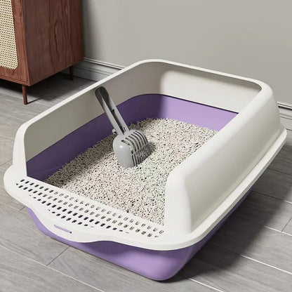 Large Semi-Enclosed Cat Litter Box