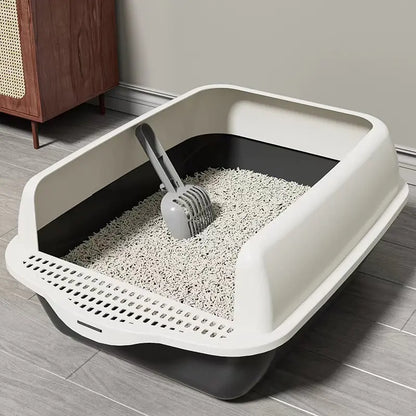 Large Semi-Enclosed Cat Litter Box