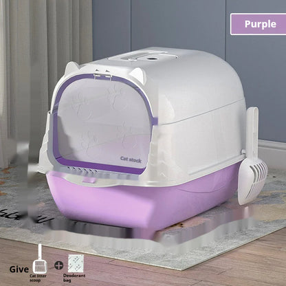 Large Enclosed Cat Litter Box