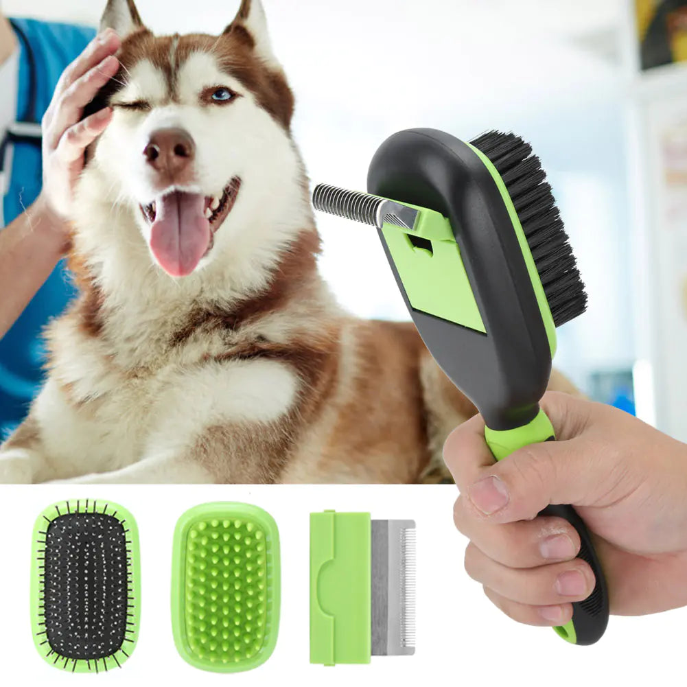 Pet Grooming Brush Set for Cleaning and De-shedding