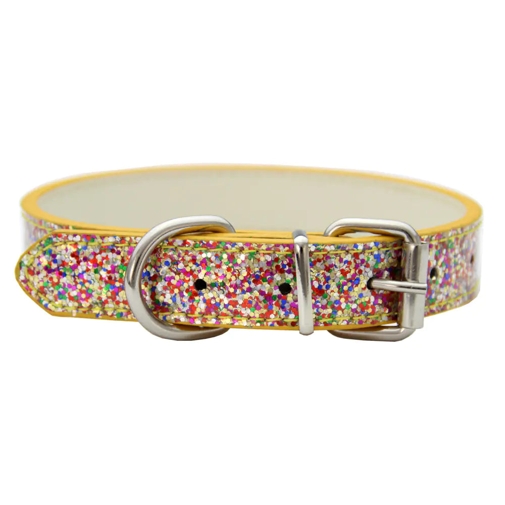 Retractable Pet Collar with Shiny Diamond Design